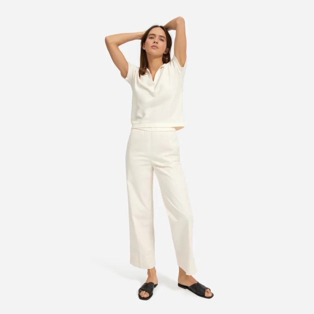Everlane Cream The Easy Pant Straight Leg Trouser